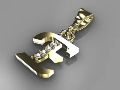 simple diamond necklace letter  -29 part -3d supported ready 3D print model