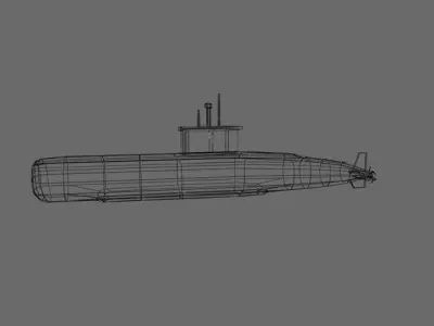 Low Polygon Indonesian Submarine Free low-poly 3D model