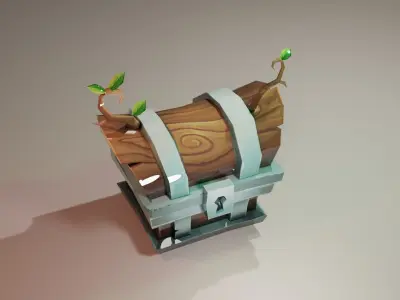 LowPoly Old chests packs models Low-poly 3D model
