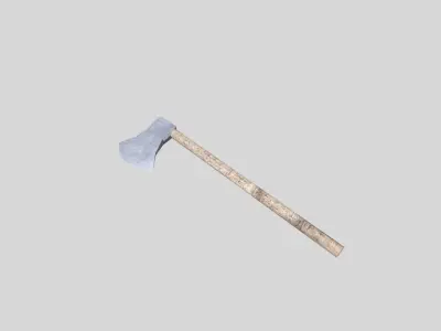 low poly medieval axe 2 Low-poly 3D model