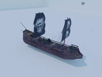 Pirate Ship 3D model -  Low-poly 3D model Low-poly 3D model