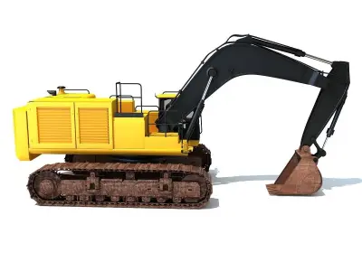 Yellow Excavator 3D model