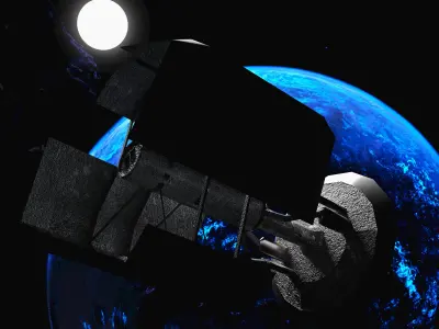 Space Telescope Satellite Low-poly 3D model