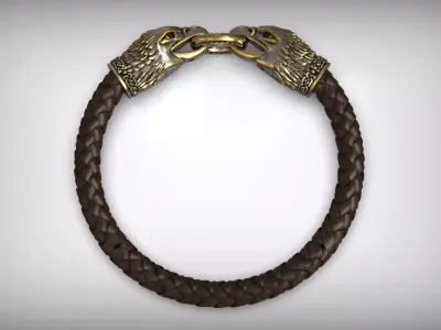 Eagle Head Antique Cord Bracelet 3D print model