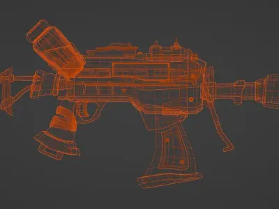 Rifle Low-poly 3D model 3