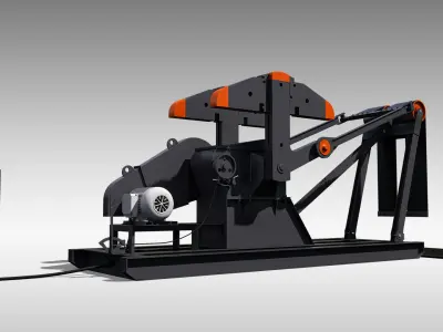 Low Profile Pumpjack 3D model
