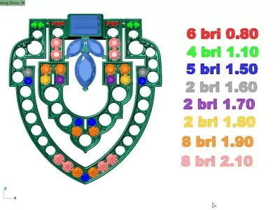 Art Deco Style Brooch 3D print model