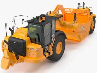 Cat 637k Scraper Rigged 3D model