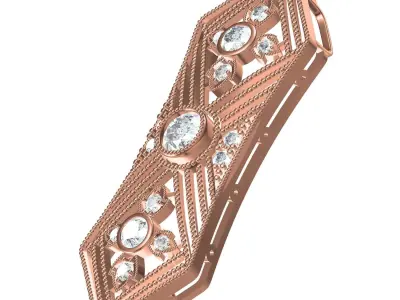 Antique Milgrain Art Deco Diamond Pendant 3D print model
