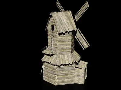 mill windmill Low-poly 3D model
