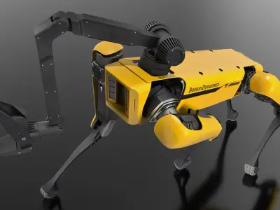 SpotMini Boston Dynamics with Manipulator Rigged for Cinema 4D 3D model