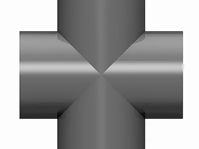 PVC Crosses - Socket Ends Free 3D model