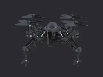 Futuristic Robotic Submarine Drone FRD-02 3D model
