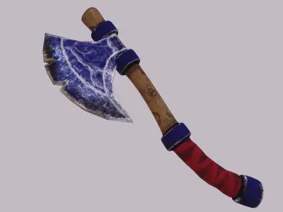 battle axe 3D model 10