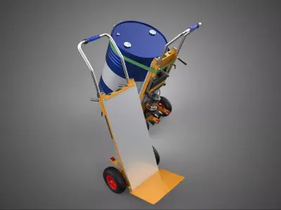 ELECTRIC HANDTRUCK HAND TRUCK CART TROLLEY DOLLY OIL DRUM BARREL 3D model