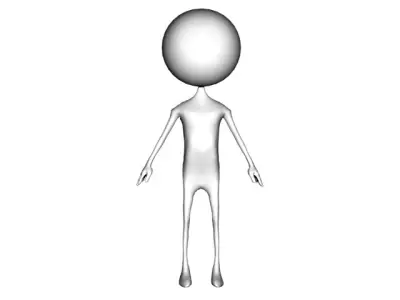 3D Stick Man Low-poly 3D model