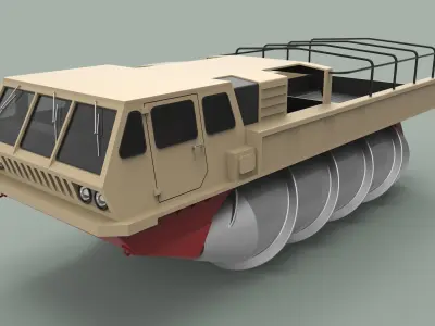 Screw terrain vehicle ZIL-4904 3D model