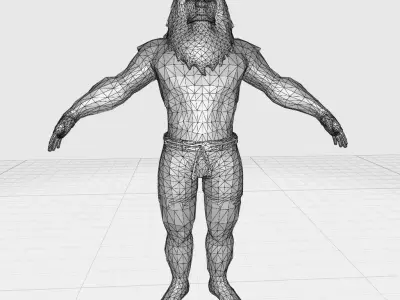 Lowpoly 3d  ape character Low-poly 3D model