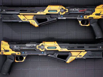 NDK ShotGun Sci Fi Low-poly 3D model