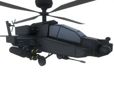 Low Poly AH64 Apache Low-poly 3D model