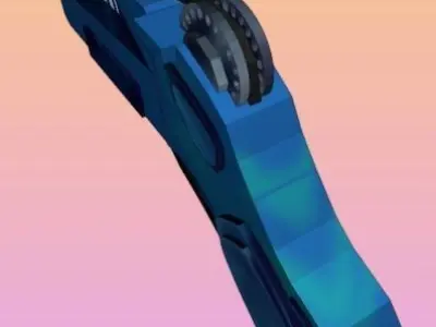 Blue Grapple Gun Low-poly 3D model
