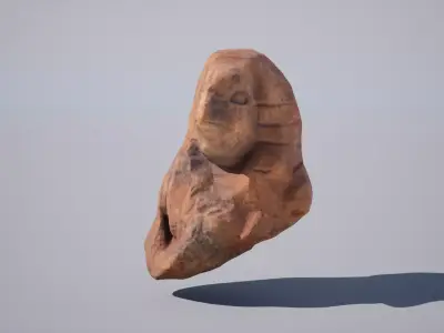 God Statue Head broken Low-poly 3D model