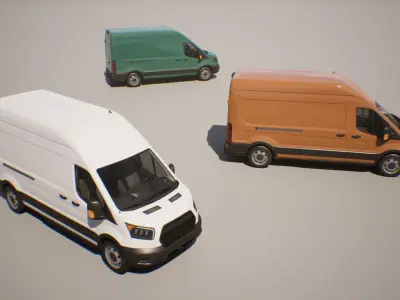 Cargo Van - Transit - Game Ready Vehicle Low-poly 3D model