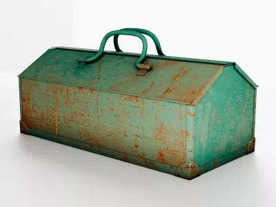 Rusted old tool box Low-poly 3D model