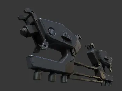 Scifi hard surface pliers Low-poly 3D model