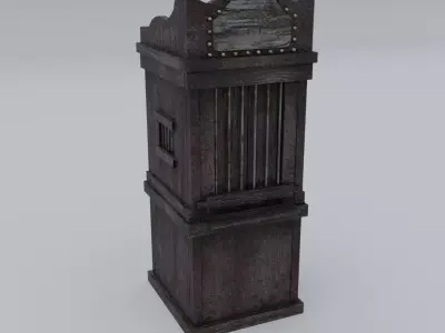 Old Ticket Box Low-poly 3D model