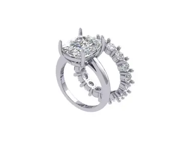 Solitair Ring Bridal Set 3D print model