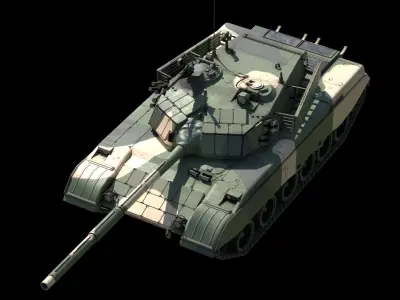 China type 85-3 main battle tank Low-poly 3D model