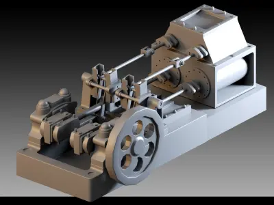 7- Steampunk Engines- Vol 03 Low-poly 3D model