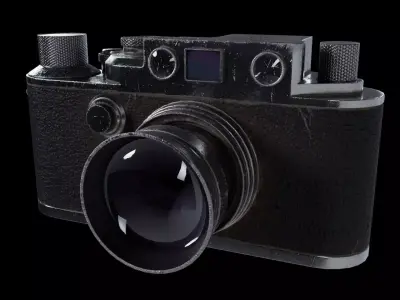 Vintage 35mm Rangefinder Camera - High Detail PBR Low-poly 3D model