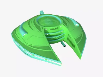 Alien Spaceship UFO D12 - Sci Fi Spacecraft Design Low-poly 3D model