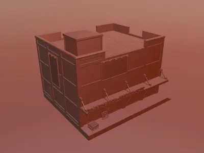 Model Railway - HO Scale Badguy Warehouse - Variations - Detail 3D print model