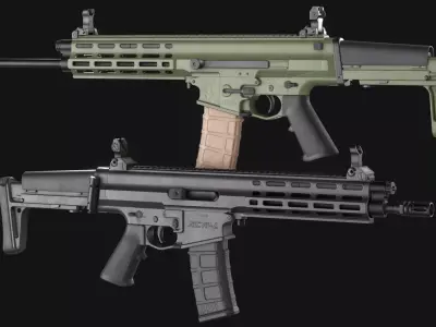 RobArms XCR-L Rifle - Game Asset Low-poly 3D model