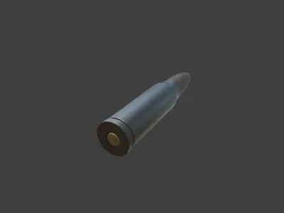 Cartridge for a homemade Kalashnikov assault rifle Free low-poly 3D model