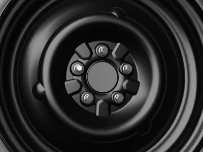 VW Beetle Wheel Without Hubcaps 3D model