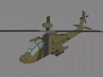 Low Poly AH-64D Apache Low-poly 3D model