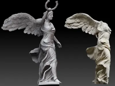 Winged Victory of Samothrace  nike reconstruction 3D print model