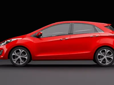 Hyundai i30 Metallic Red 3D model by RenderRides