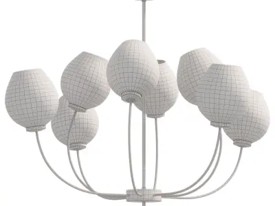 Minimalist glass chandelier 3D model