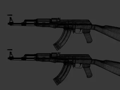 AK 47 LAPOLY MODEL 3D model