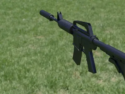 M4A1 - S ar rifle in snow 3D model