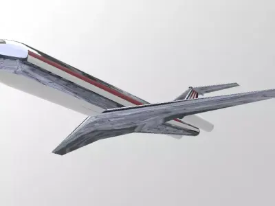 Fictional Twin Rear Engine Jetliner DC-9-30 Inspired series 3D model
