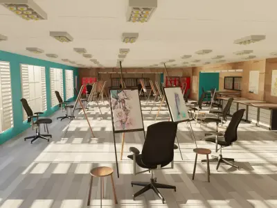 Art Workshop - Painting Workshop Low-poly 3D model