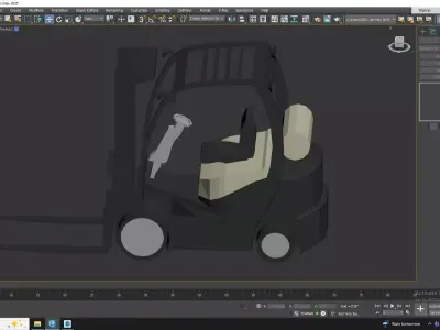 Forklift D-5 Simplified Low-poly 3D model