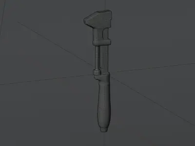 Rusty Tool Pipe Wrench 1 3D scan PBR 4K textures Low-poly 3D model