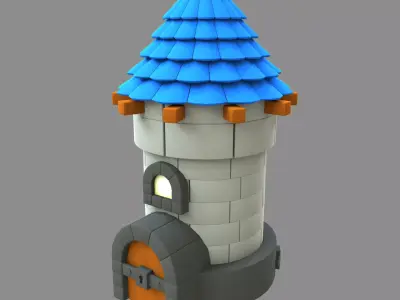 Stylized Tower 3d model Low-poly 3D model